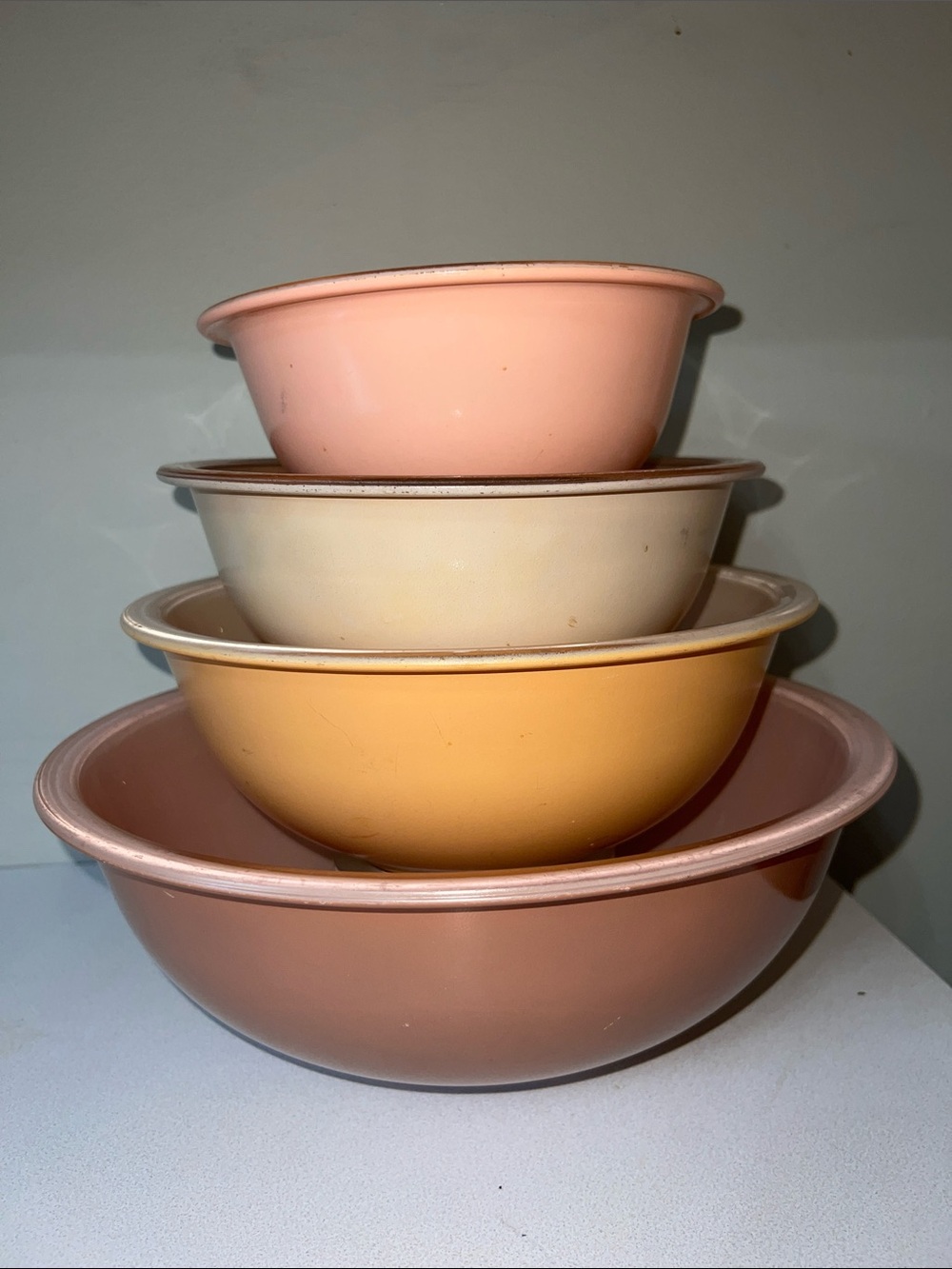 Pyrex Autumn rainbow Mixing Bowl nesting set